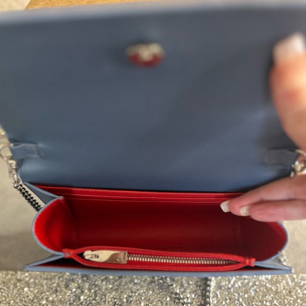 Christian Louboutin Paloma Loubinthesky Denim Wallet on Chain $1390 Retail - Picture 9 of 9